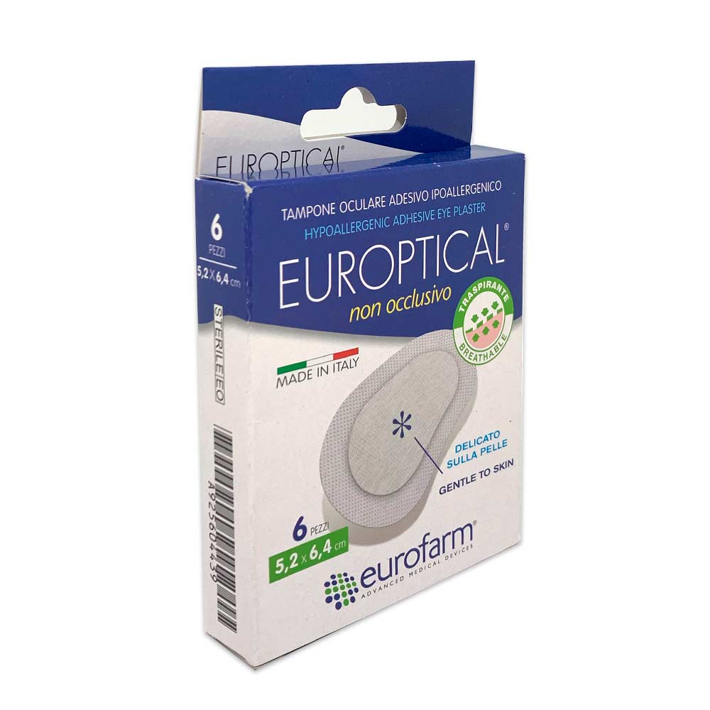 EUROPTICAL 5,2CM X 6,4CM- APÓSITO OCULAR NO OCLUSIVO- (CAJA X 6 UNDS).